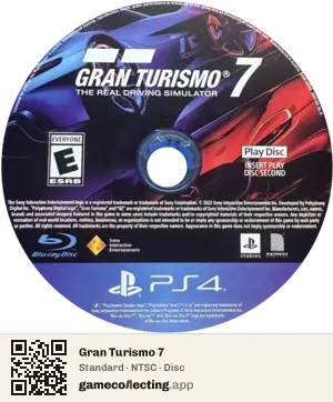Gran Turismo 7 PlayStation 4, NTSC disc