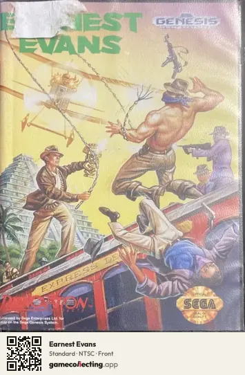 Earnest Evans Sega Mega Drive / Genesis, NTSC box front