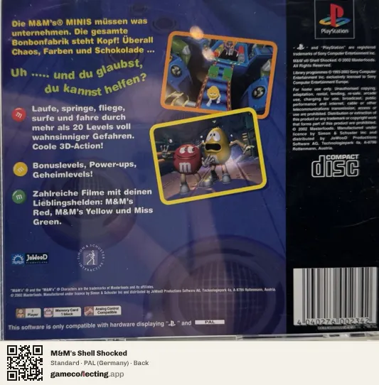 M&M's Shell Shocked PlayStation, Germany box back