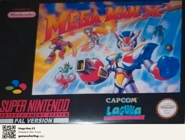 Mega Man X3 Super Nintendo Entertainment System, PAL box front