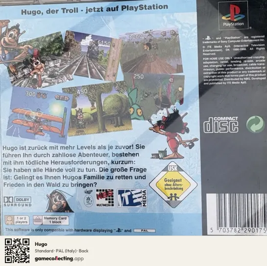 Hugo PlayStation, Italy box back