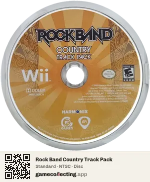 Rock Band Country Track Pack Nintendo Wii, NTSC disc
