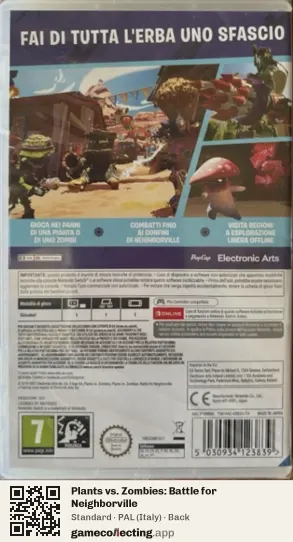Plants vs. Zombies: Battle for Neighborville Nintendo Switch, Italy box back