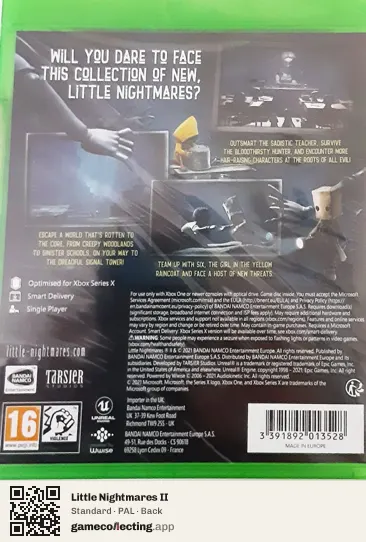Little Nightmares II Xbox Series X, PAL box back