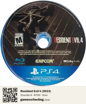 Resident Evil 4 (2023) PlayStation 4, NTSC disc