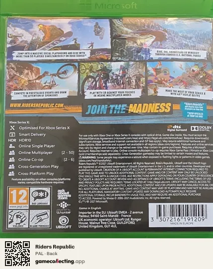 Riders Republic Xbox Series X, PAL box back