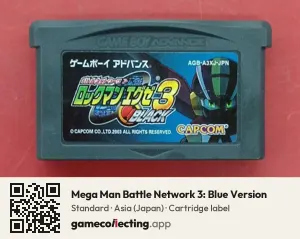 Mega Man Battle Network 3: Blue Version Game Boy Advance, Asia cartridge label