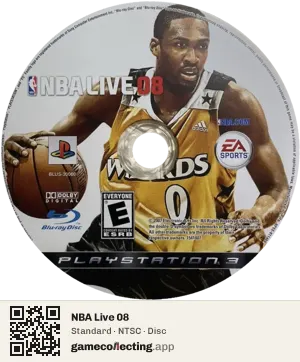 NBA Live 08 PlayStation 3, NTSC disc