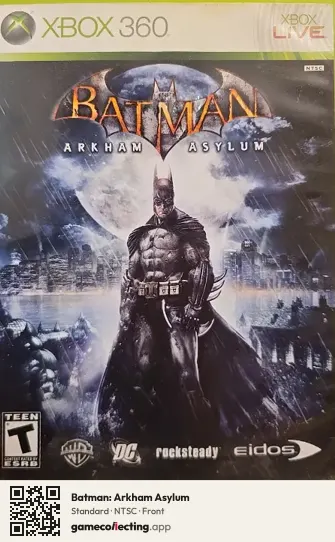Batman: Arkham Asylum Xbox 360, NTSC box front