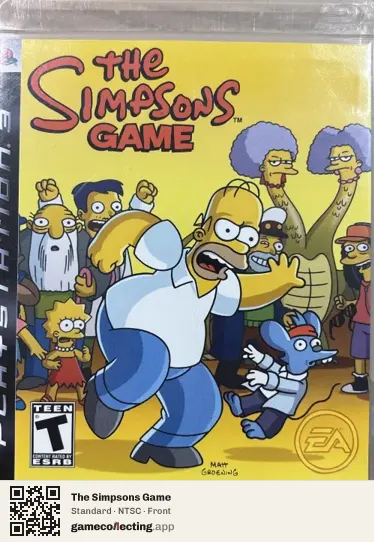 The Simpsons Game PlayStation 3, NTSC box front