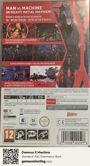 Daemon X Machina Nintendo Switch, Germany box back