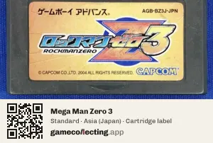 Mega Man Zero 3 Game Boy Advance, Asia cartridge label