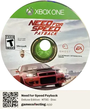 Need for Speed Payback Xbox One, NTSC disc