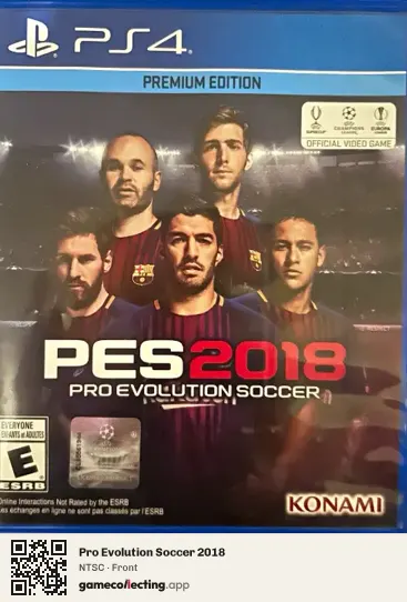 Pro Evolution Soccer 2018 PlayStation 4, NTSC box front