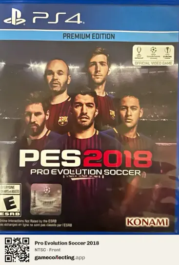 Pro Evolution Soccer 2018 PlayStation 4, NTSC box front