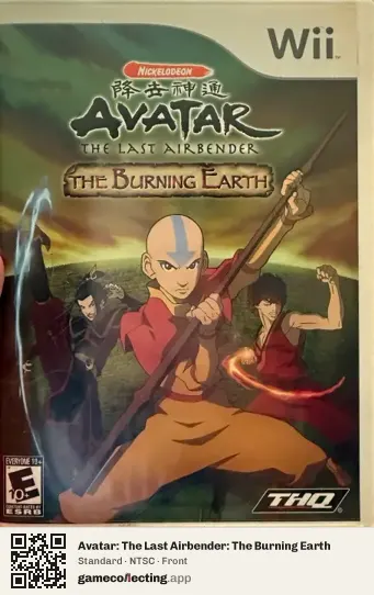 Avatar: The Last Airbender: The Burning Earth Nintendo Wii, NTSC box front