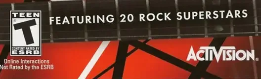 Guitar Hero: Van Halen, the ESRB box on its front