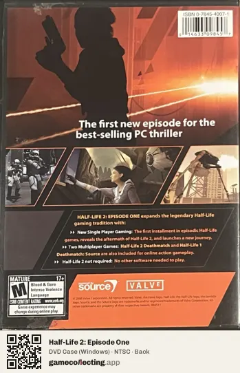 Half-Life 2: Episode One Computer, NTSC box back