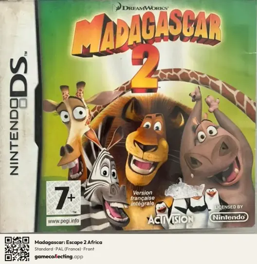 Madagascar: Escape 2 Africa Nintendo DS, France box front