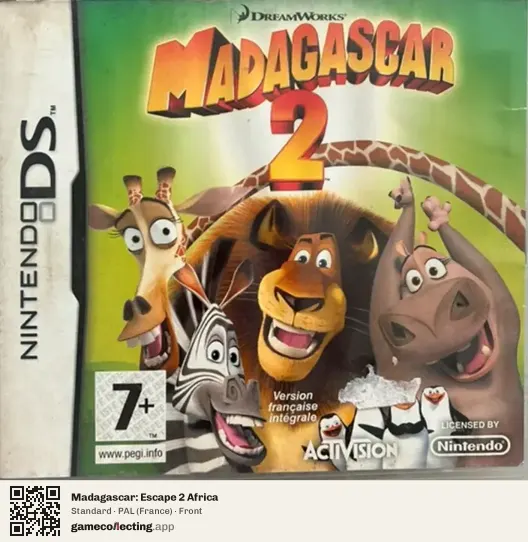 Madagascar: Escape 2 Africa Nintendo DS, France box front