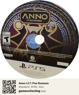 Anno 117: Pax Romana PlayStation 5, NTSC disc