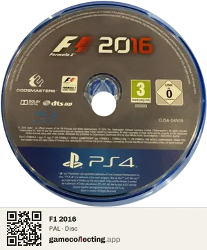 F1 2016 PlayStation 4, PAL disc