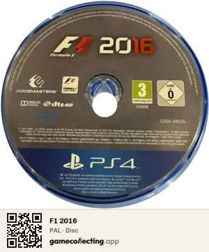 F1 2016 PlayStation 4, PAL disc