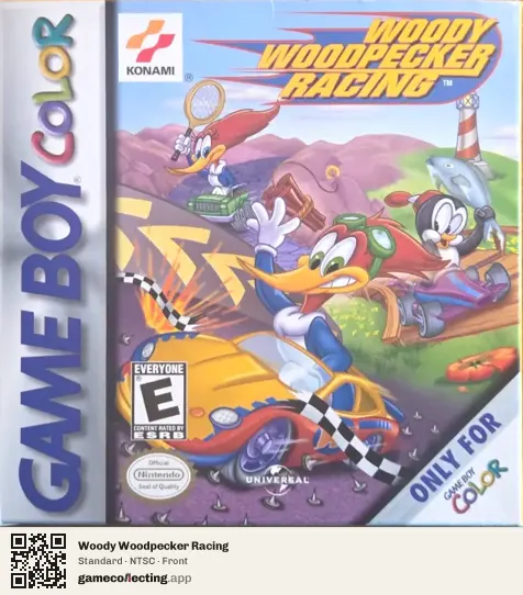 Woody Woodpecker Racing Game Boy Color, NTSC box front