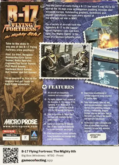 B-17 Flying Fortress: The Mighty 8th Computer, NTSC box front