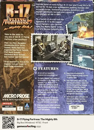 B-17 Flying Fortress: The Mighty 8th Computer, NTSC box front