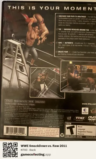 WWE SmackDown vs. Raw 2011 PlayStation 2, NTSC box back
