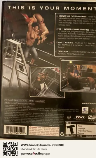 WWE SmackDown vs. Raw 2011 PlayStation 2, NTSC box back
