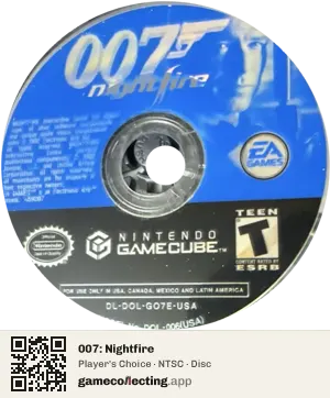 007: Nightfire Nintendo GameCube, NTSC disc