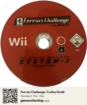 Ferrari Challenge: Trofeo Pirelli Nintendo Wii, PAL disc