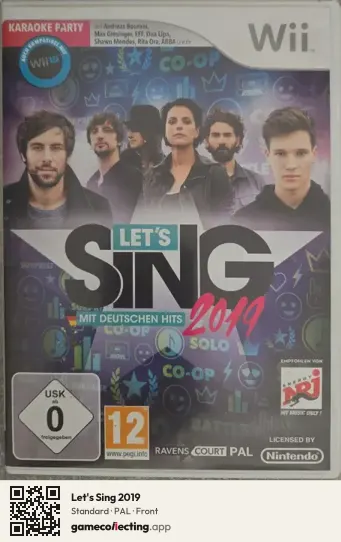 Let's Sing 2019 Nintendo Wii, PAL box front