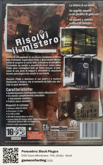 Penumbra: Black Plague Computer, Italy box back