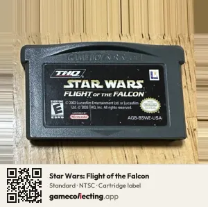 Star Wars: Flight of the Falcon Game Boy Advance, NTSC cartridge label