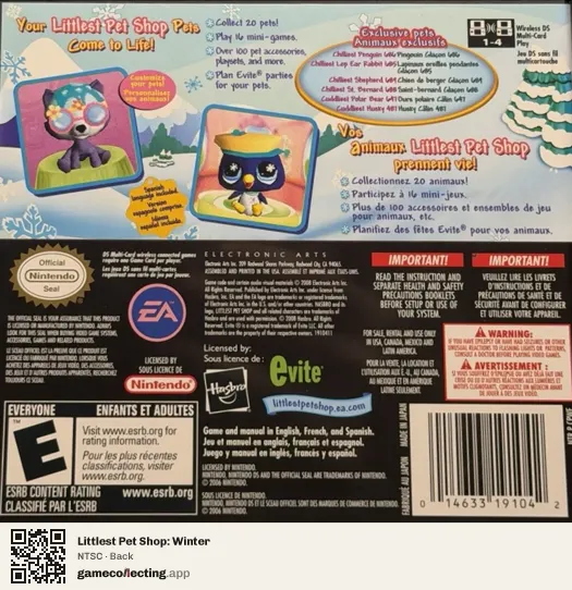 Littlest Pet Shop: Winter Nintendo DS, NTSC box back