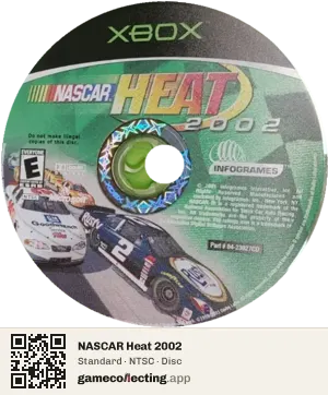 NASCAR Heat 2002 Xbox, NTSC disc