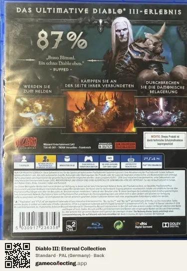 Diablo III: Eternal Collection PlayStation 4, Germany box back