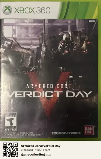 Armored Core: Verdict Day Xbox 360, NTSC box front