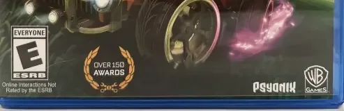 Rocket League, the ESRB box on its front