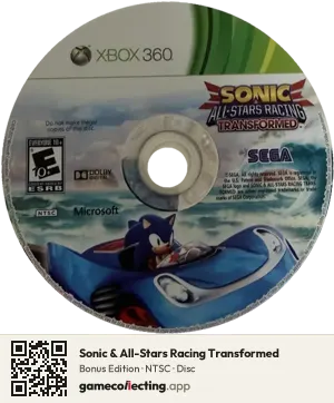Sonic & All-Stars Racing Transformed Xbox 360, NTSC disc