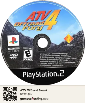 ATV Offroad Fury 4 PlayStation 2, NTSC disc