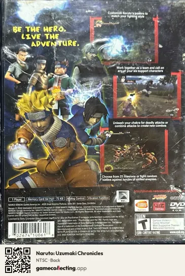Naruto: Uzumaki Chronicles PlayStation 2, NTSC box back