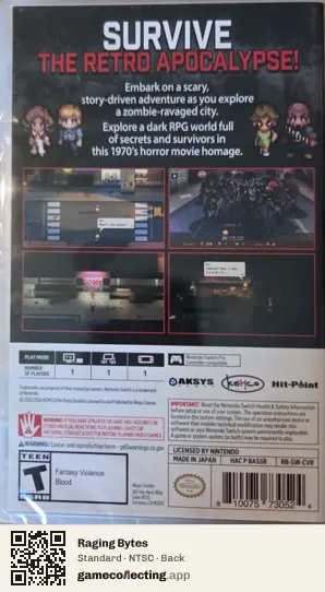 Raging Bytes Nintendo Switch, NTSC box back