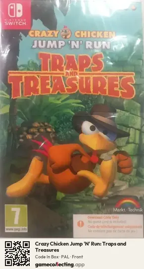 Crazy Chicken Jump 'N' Run: Traps and Treasures Nintendo Switch, PAL box front