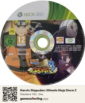 Naruto Shippuden: Ultimate Ninja Storm 3 Xbox 360, PAL disc
