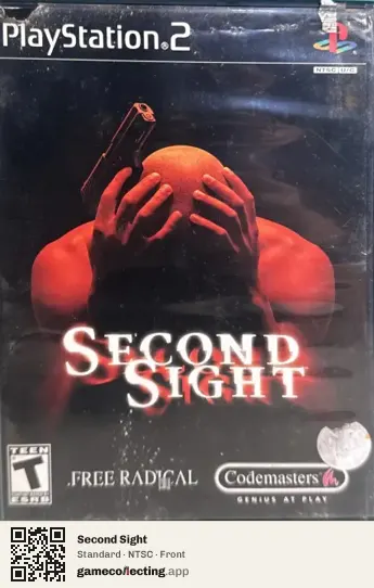 Second Sight PlayStation 2, NTSC box front