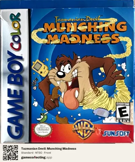 Tazmanian Devil: Munching Madness Game Boy Color, NTSC box front